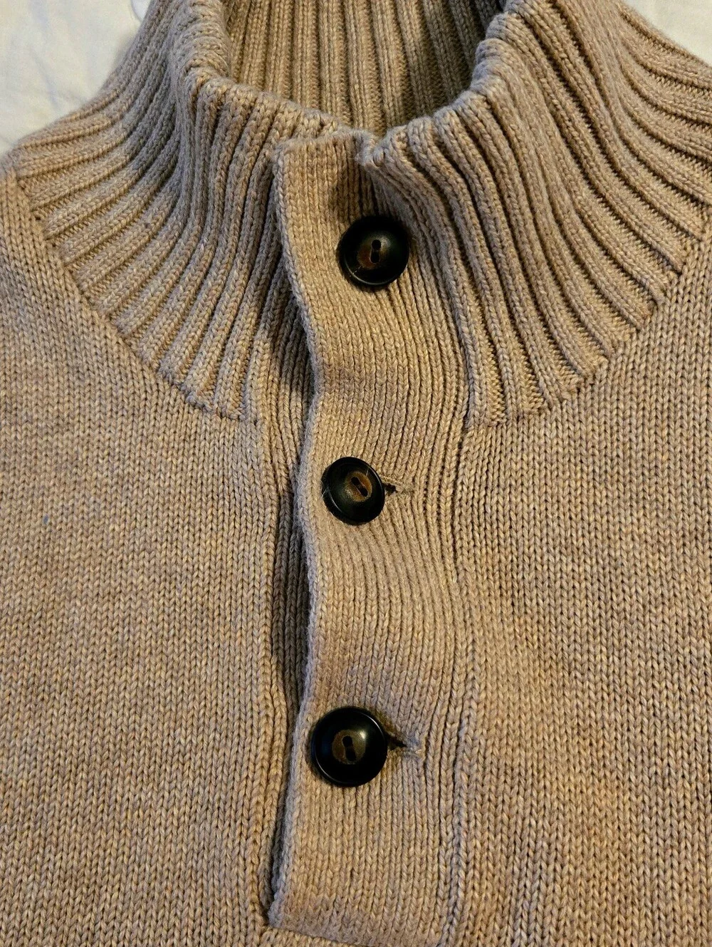 Polo Ralph Lauren Mens Cotton Mock Neck Tan Sweater XL